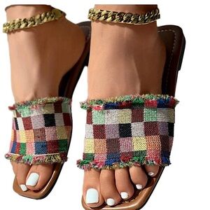 Women’s Patchwork Sandal Slides